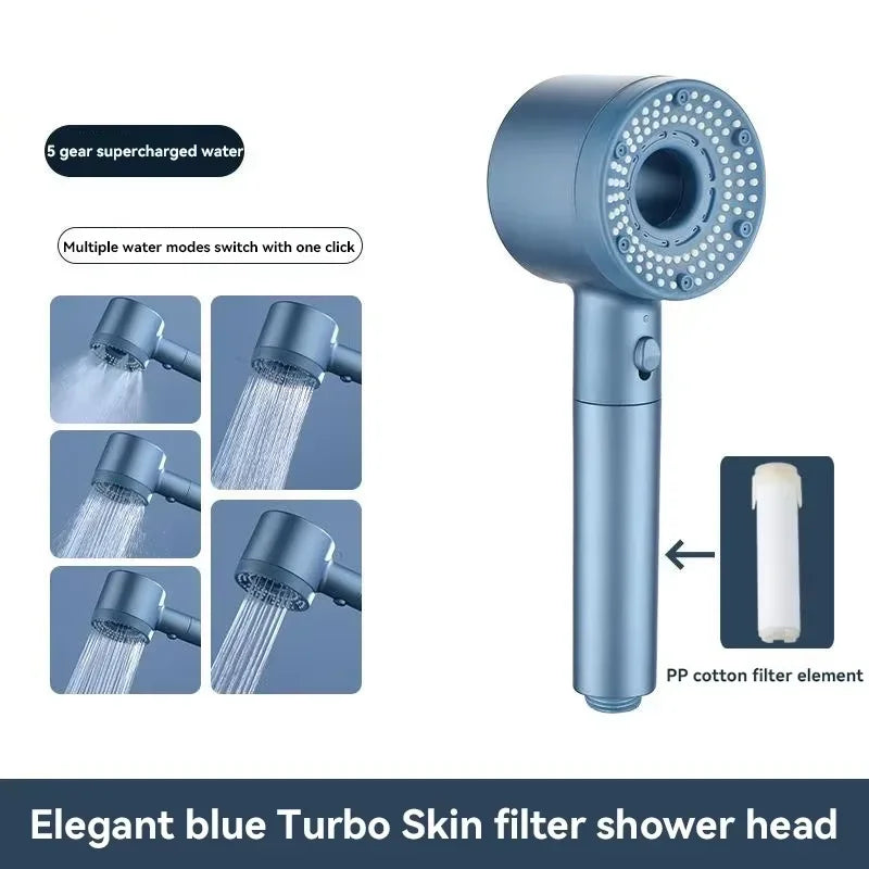 For Xiaomi 5 Modes Water Saving Shower Head Adjustable High Pressure Showerhead Handheld Spray Hangable Bathroom Accessories ﻿