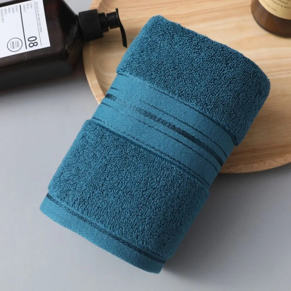 Towel Set Cotton Bath Towel Soft Blue Hand Face Towel Elegant White Terry Cloth Kitchen
