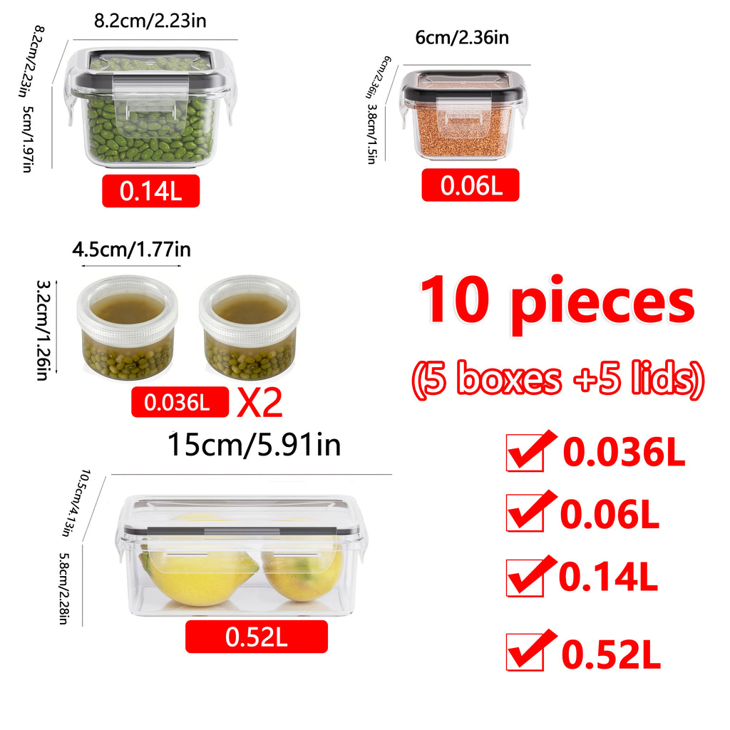 2026 New Clear Kitchen Food Storage Container Set Microwave Safe Multifunctional Plastic Lunch Box with Lid Airtight Leakproof