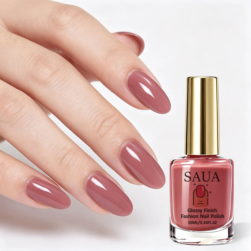 10ml Semi-Transparent 'Iced Bayberry' Colored Nail Polish; Quick-Drying (No Lamp Required), Strengthens Nails, Enhances Shine