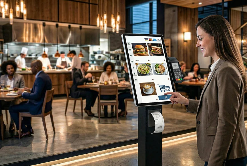 【Hot Sale】21.5Inch Desktop Self-Service Payment Pos Terminal Android Sales Kiosks Self Order Menu Screen Terminal Kiosk Fast Foo
