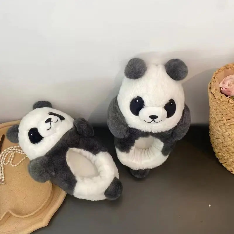 Kawaii Panda Slippers Lovers Womens Man Bedroom At Home Warm Winter Lovelys Bear Shoes For Girls Boys