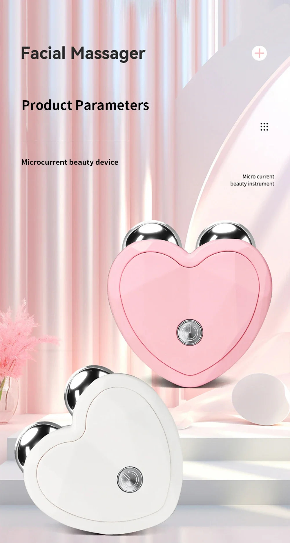 NEW Micro Current Beauty Device Mini Portable Face Lifting Roller Slimming Massager EMS Delicate Contour Firming Facial Care