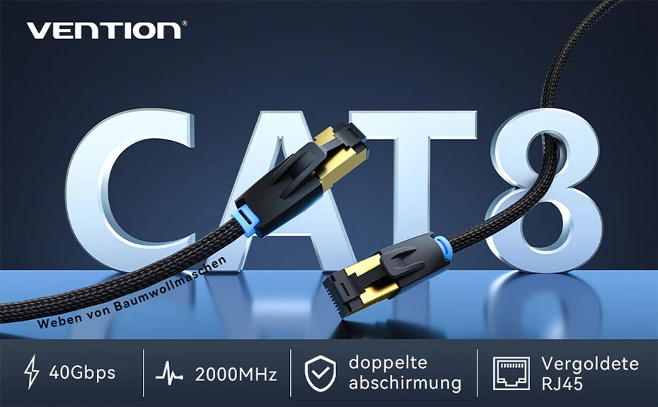 Vention Cat6 Ethernet Cable 90° Right Angle Design CAT 6 Networking Internet Lan Cord for Laptops PS5 4 Xbox Router RJ45 Cable