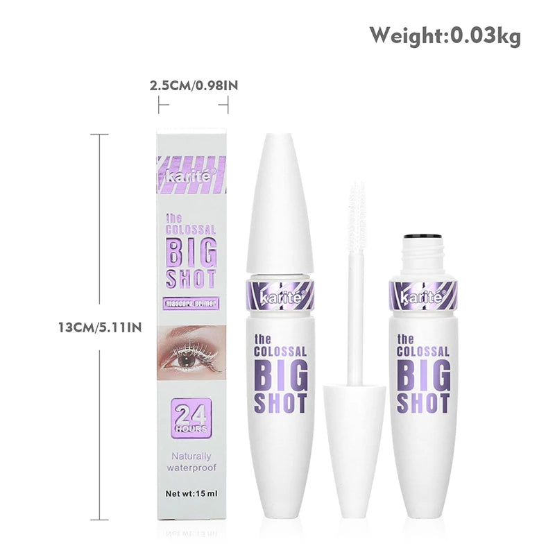 Long and Curling White Mascara, Waterproof and Sweat-Proof Colored Eyelashes, No Clumps, Not Easy to Smudge, Not Easy to Dirty