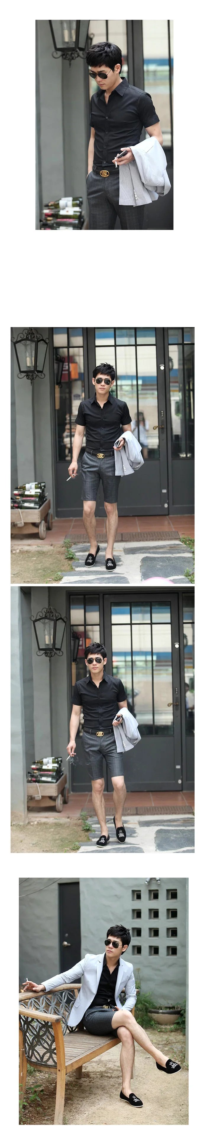 16 Colors Summer Polyester Men Solid Casual Business Shirts Men's Korean Version Slim Fit Short Sleeve Shirt 2023 New