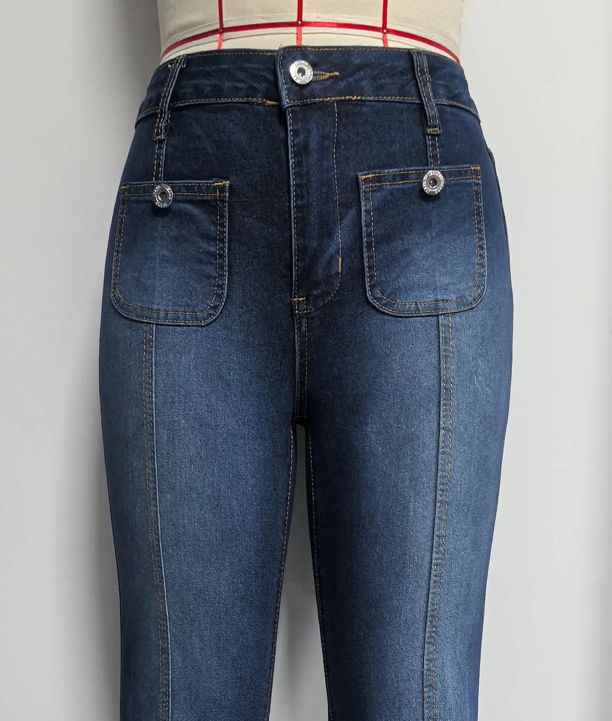 High Waist Flared Jeans Street with Flared Leg Stretchy Patchwork Long Pants Spring Sexy American and European Style Women Jeans