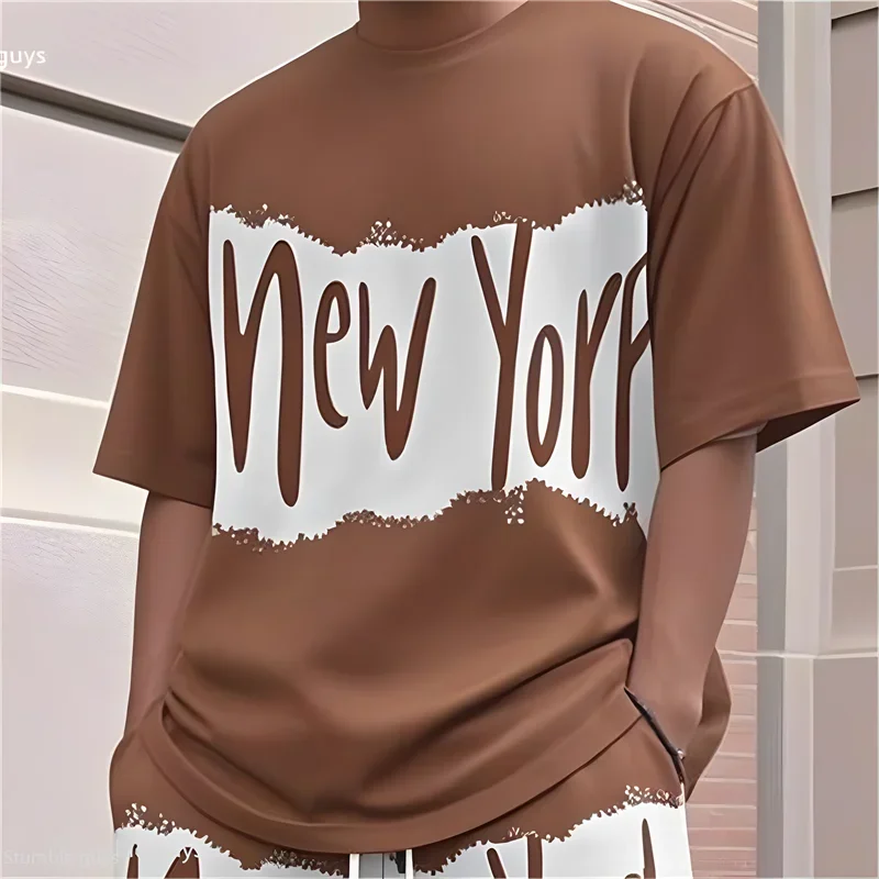 Summer Men's Large Size Streetwear T-Shirt Anime Graphic Loose Short Sleeve Breathable Lightweight Oversized Tops