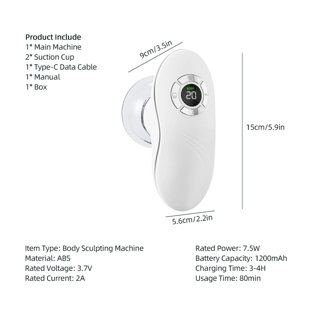 3+1 Body Sculpting Machine Red Light Vacuum Cupping Sculpting Machine Dual Modes Portable Face Body Slimming Massager