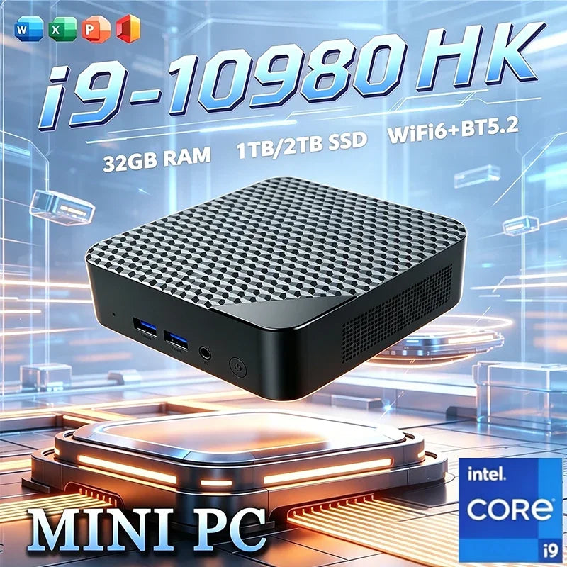 New Mini PC Intel i9-10980HK Strong Performance Mini PC 16GB RAM 2048GB1TB SSD Gaming Computer WiFi6 Desktop PC