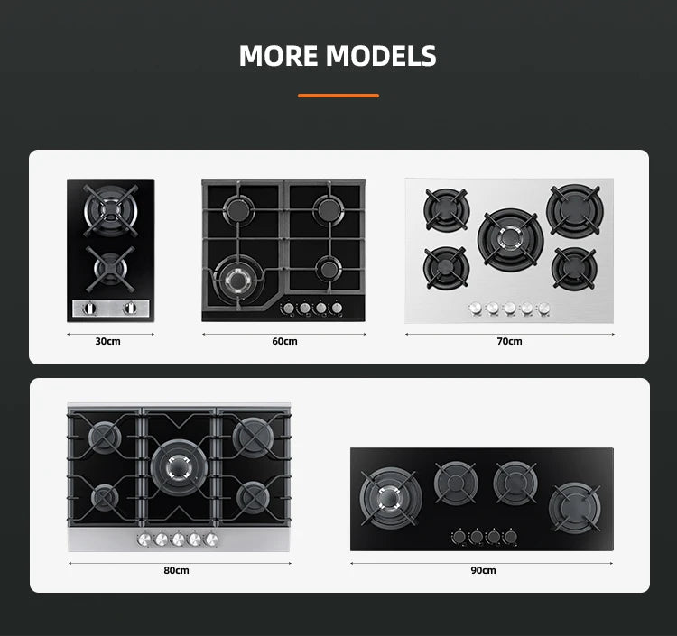 Built-In Tempered Glass Gas Hob Cooktops 3 Burner LPG Propane Gas Stove