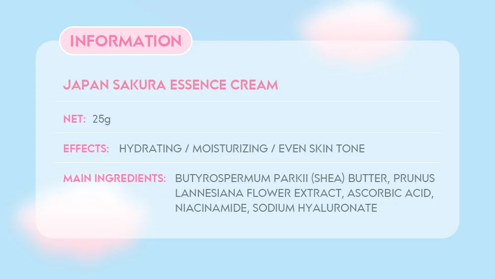 LAIKOU New Sakura Essence Cream Moisturizing Face Cream Nourish Skin Improving Dryness Face Brightening Cream Skin Care 25g