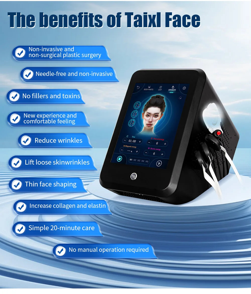 myoslim facial shaping machine, specializing in removing wrinkles, face-lifting, skin cooling and collagen activity,