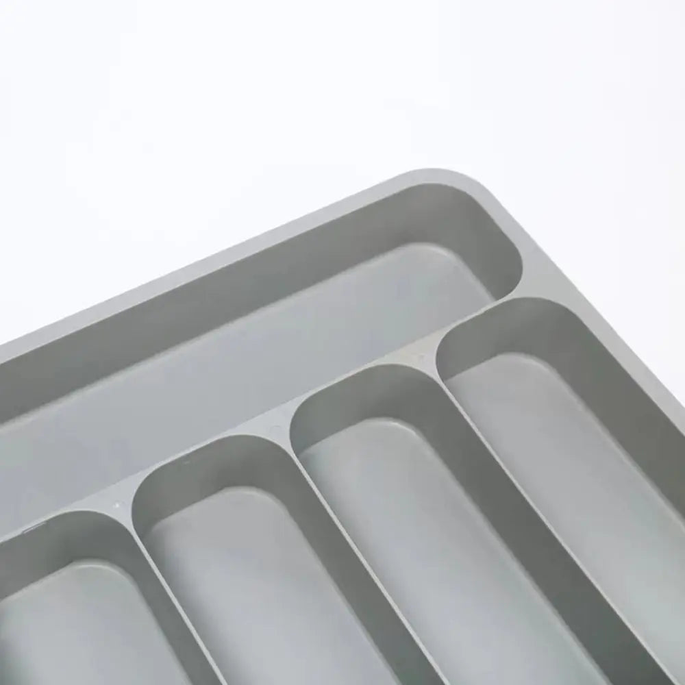 Plastic Cutlery Drawer Organizer 6-Slot Save Space Flatware Storage Divider Adjustable Dustproof Expandable Utensil Tray Kitchen