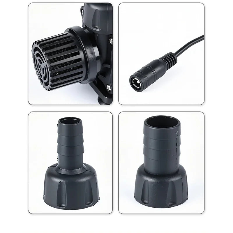Ultra Quiet Water Pump Mini DC12V Brushless Motor Submersible Aquarium Water Pump Adapter Pond Fountain for Fish Tank Garden