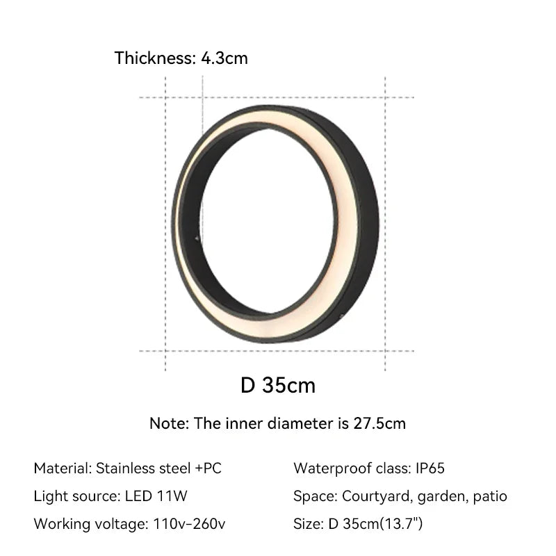 Outdoor Moon Wall Light Modern IP65 Waterproof Porch Garden Wall Lamp Patio Garage Door Antiwa Fixtures Lighting Decoration