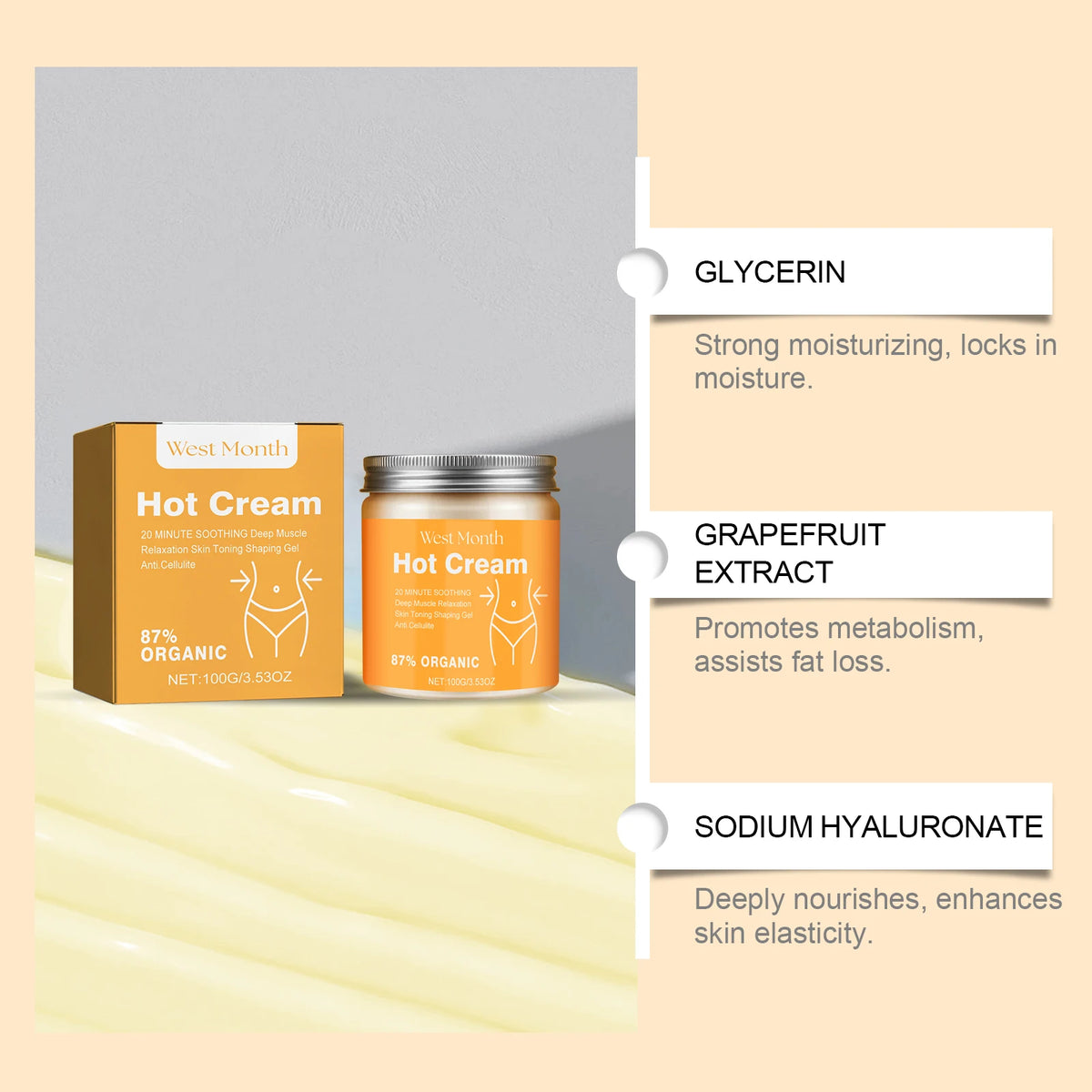 Body Sculpting Cream Massage Skin Legs Arms Waist Full Body Universal Firming Cream