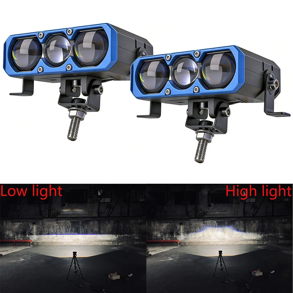 3Lens Spotlight Projector 6000K LED Grille work Light for Car Motorcycle Auxiliary Light Fog Lamp High Power Laser Direct Grid