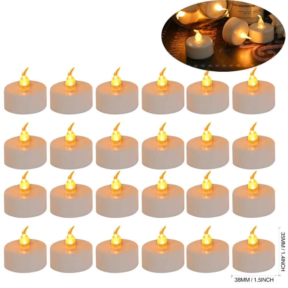 24/48 Pack Heart Shaped LED Tea Lights Candles with Artificial Rose Petals Romantic Night Decorations  for Wedding Anniversary