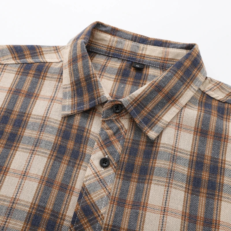 Men Shirt Plaid Flannel Long Sleeve Plus Size Loose Hip Hop Street Mens Casual Shirt Oversized Male Soft Dress Shirt Dropshippig