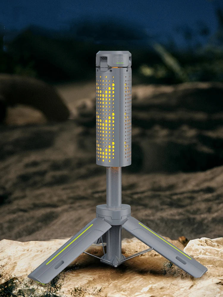 Camping Lantern Foldable Telescopic 720° Rotating 1000LM LED Flame Atmosphere 8000mAh IP44 Waterproof Type-C Charging