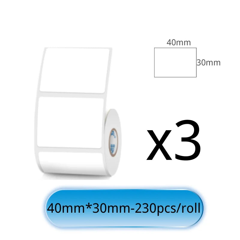 SINMARK White Sticker 3/6/10 Rolls Waterproof Paper Adhesive Label Anti-Oil Use for SK58/SK20/SK35 Mini Thermal Printer Tape