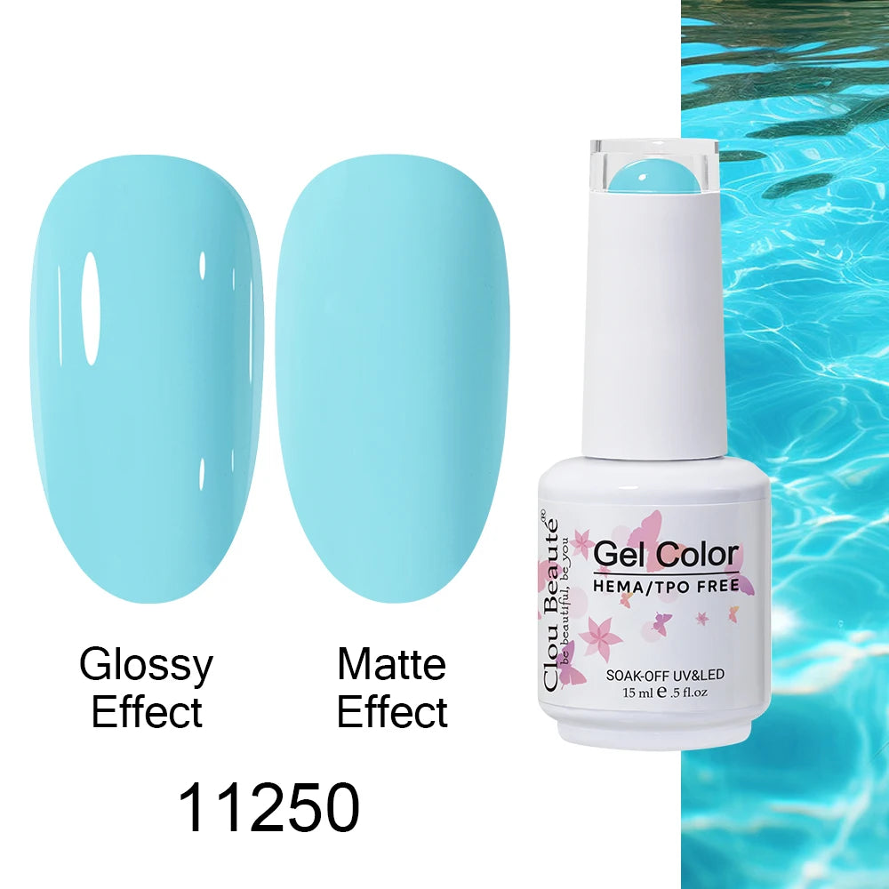 Clou Beaute HEMA TPO FREE Caramel Brown Wine Red Coffee Gel Nail Polish High Pigment Autumn Nail Art Full Coverage UV Varnish