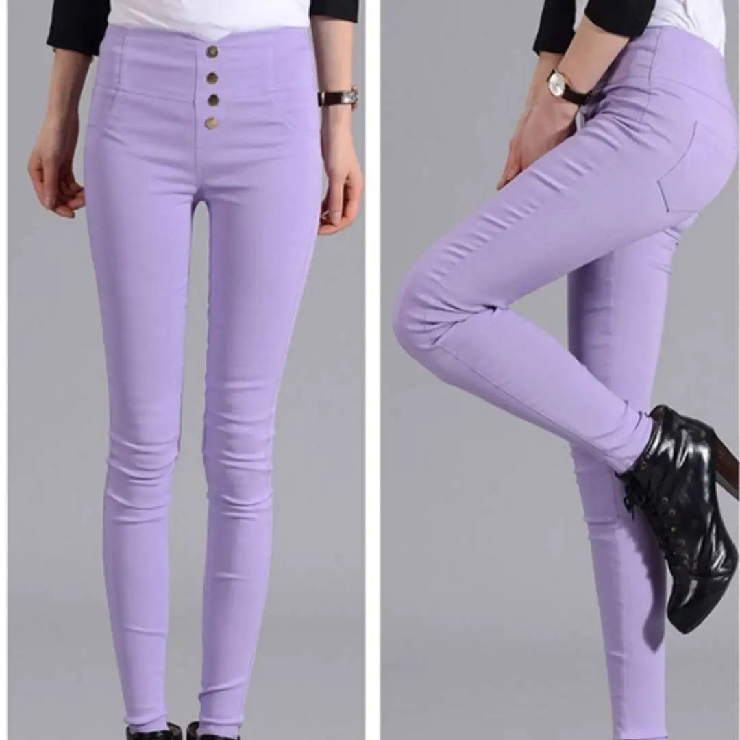 Streetwear Fashion Women Skinny Pencil Pants Spring Autumn New Elastic High Waist Korean Clothing Solid Thin Casual Trousers 5XL