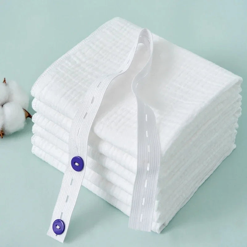 8Pcs Cotton Baby Gauze Diapers For Newborn Baby Nappy Changing 43x45cm Washable Reusable Double Layer Soft Baby Diapering Towels