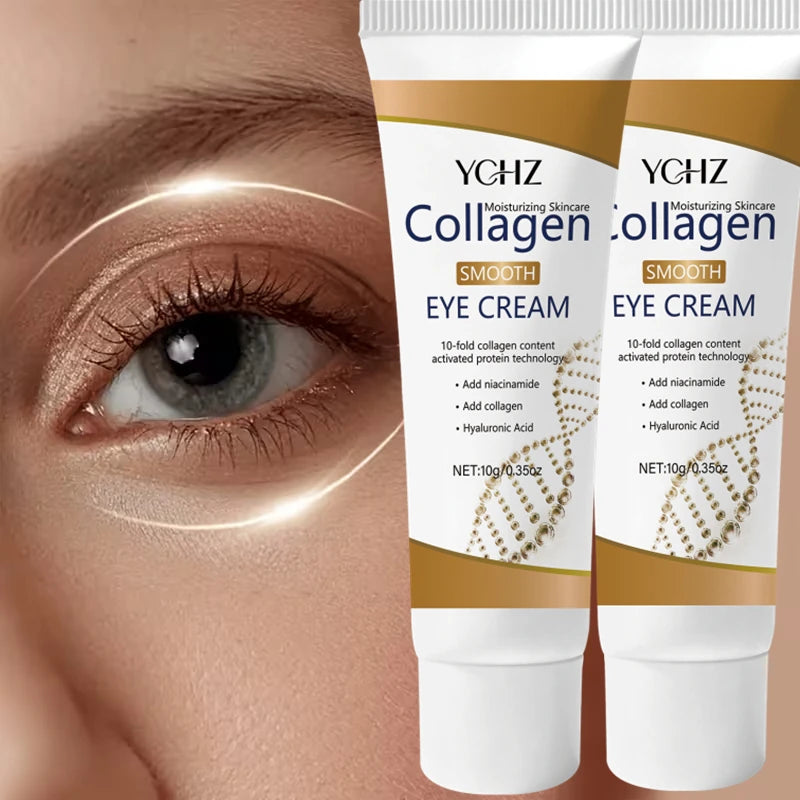 Collagen Eye Cream, Rich in Collagen and Hyaluronic Acid, Deeply Moisturizes the Skin Around the Eyes, Hydrates and Firms the Skin, Making It Smooth, Bright, and Elastic. The Texture Is Light, Gentle, and Does Not Irritate th