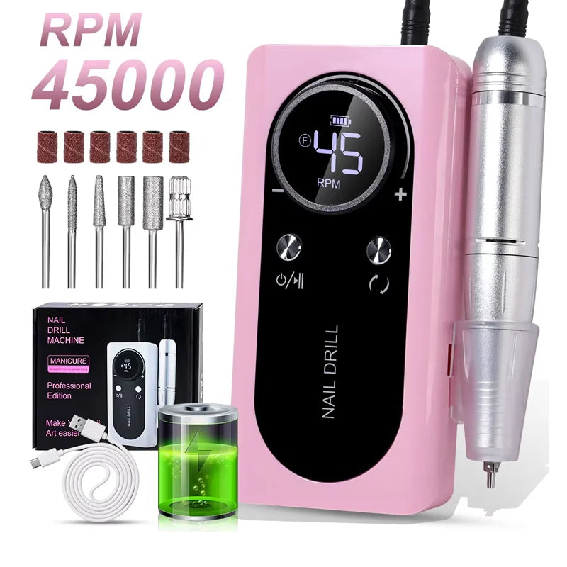Professional Nail Drill Set Manicure Cutter Nail Equipment Nail Supplies Home Use Electric  Nail Drill Machine Nail Grinder