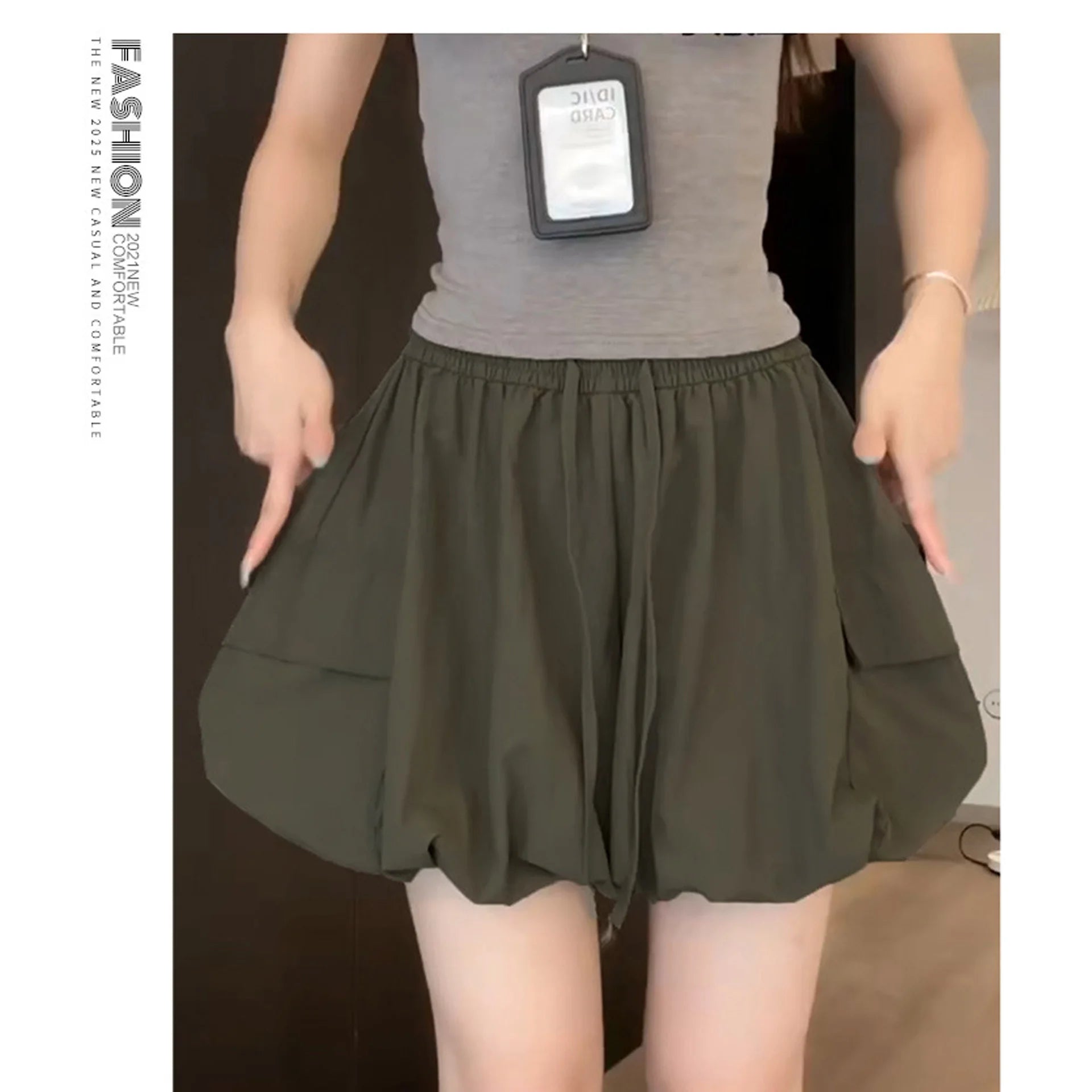 Bubble Puff Pant Dress Mini Skirt Cute Sexy Dress Y2K Streetwear 2026 Women Summer Clothes High Waist Short Pleated Mini Pants