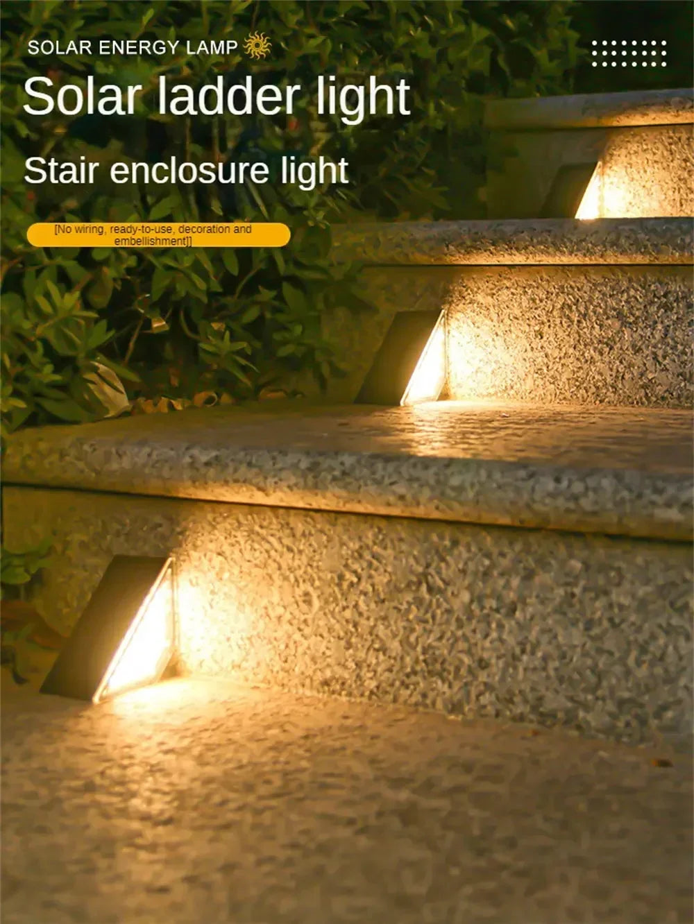 Solar Stair Lights Solar Step Light Outdoor Anti-theft Waterproof IP67 Decor for Garden Stair Deck Front Porch and Patio