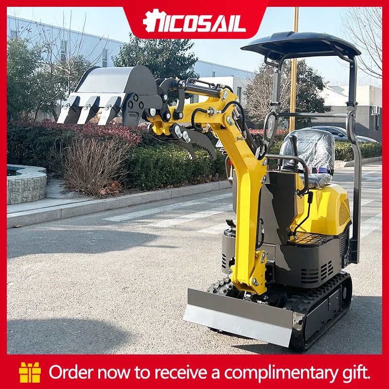 OKW08 Small Garden Excavator 1300mm Digging Depth for Family Fence Foundation Work