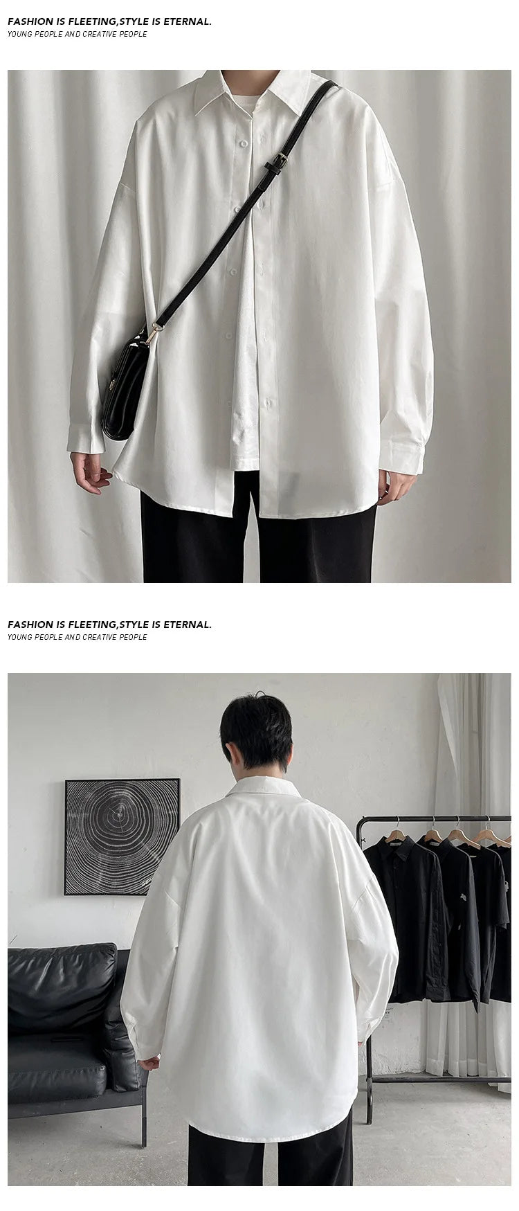 2025 Men Oversize Shirts Spring Long Sleeve Preppy Shirt Unisex Woman Casual Street Fashion Blouses Streetwear Men Clothing