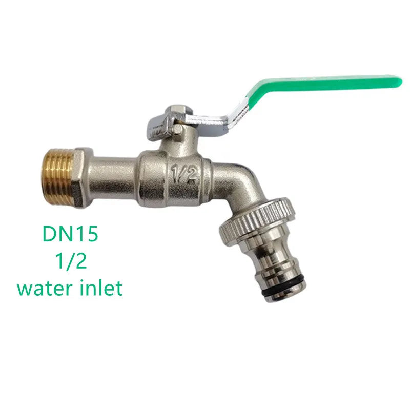 Garden Outdoor Bibcock Faucet DN15 DN20, Anti-freeze, Dual Control Copper for Washing Machine and Kitchen Garden Sink    1/2