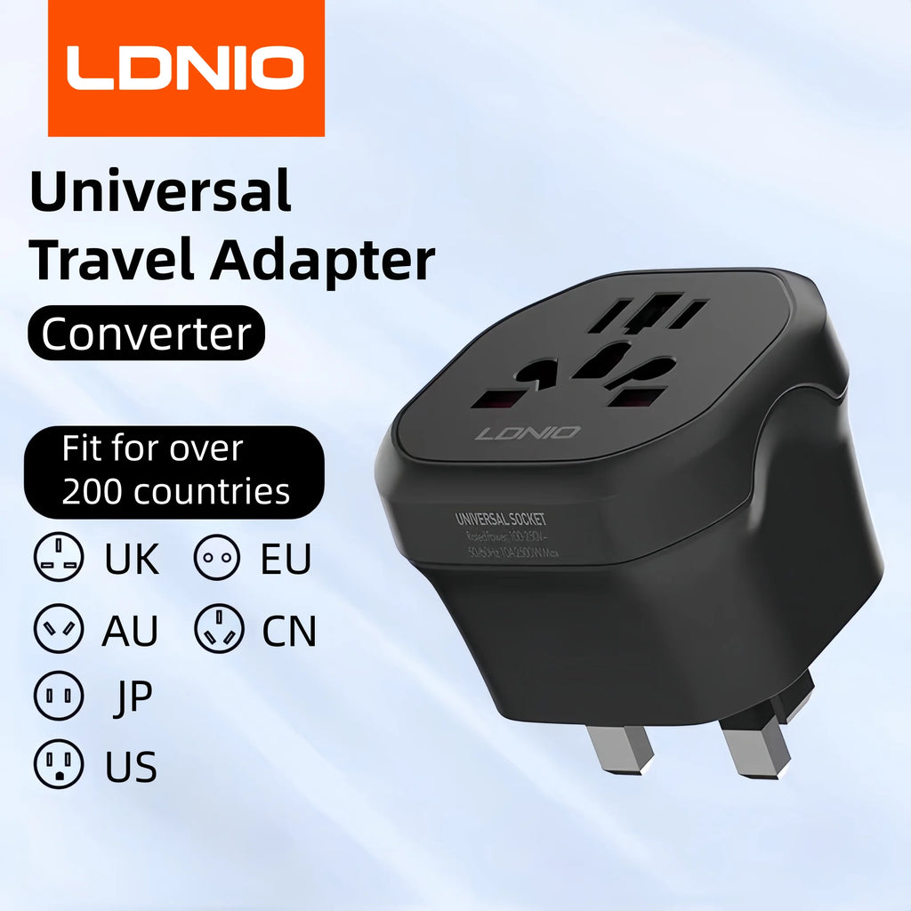 LDNIO UK EU US AU All In One Worldwide Power Socket Travel Converter Universal Travel Adapter 2500W Multi Plug Australian CN KR