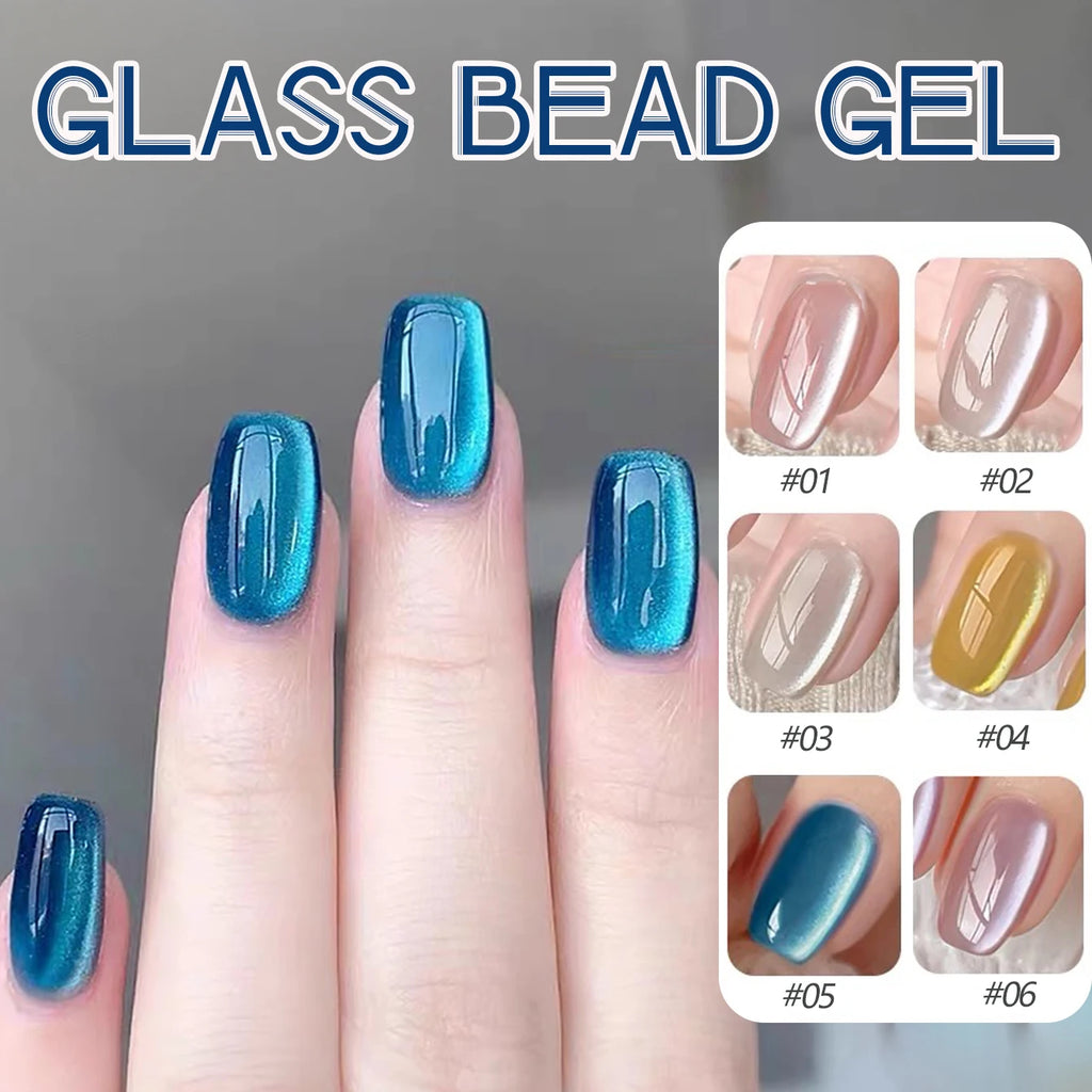 1-12pcs WS Summer Nails White Pink Blue Black Glass Bead Magnetic Gel Nail Polish Semi Permanent UV Soak Off Nail Art Decoration