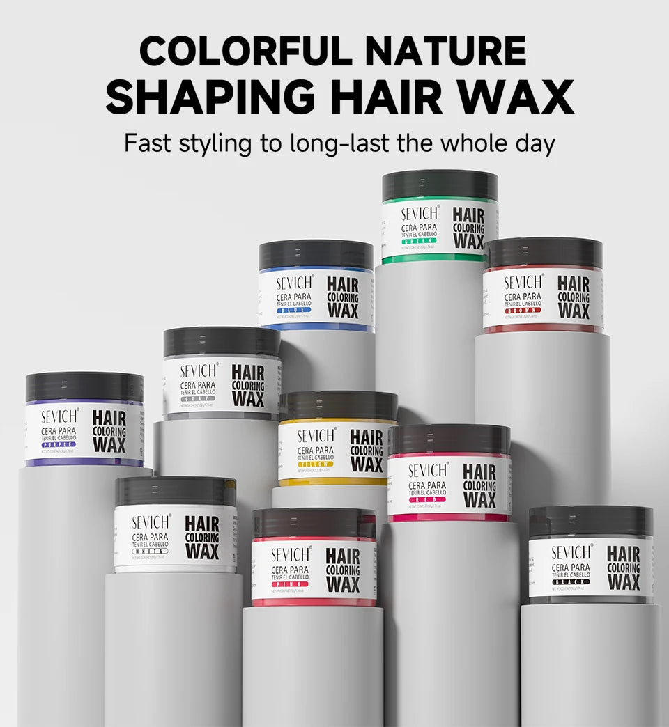SEVICH Hair Colour Wax Temporary DIY Hair Coloring Wax One-Time Long Lasting Hair Dye Mud Cream Christmas Hair Styling Products