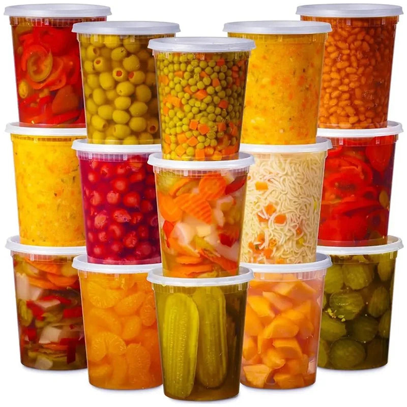 10Pcs Food Storage Box With Lid Clear Food Grade BPA-Free Freezer Microwave Safe Meal Prep Deli Takeaway Food Packing Container