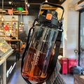 1.5/2 Liter Water Bottle Portable Plastic Sports Bottle With Straw Strap Large Tumbler Gym Travel Juice Drinking Bottle BPA Free