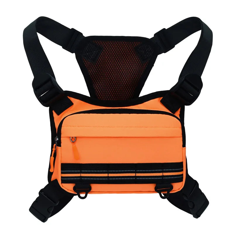 Outdoor Sport Chest Bag Unisex Cycling Bag Hiking Marathon Chest Rig Bag Lightweight Running Vest Backpack Travel Storage Pocket