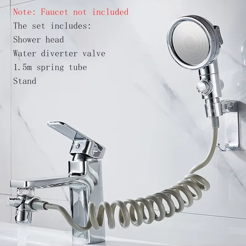 Faucet External Shower Extender Washbasin Swimming Pool Shampoo Shower Handwashing Bathroom Shower Booster Nozzle Kit