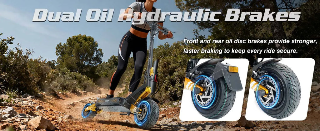 Foldable Electric Scooter for Adults, Motor 3000W*2, 50V 23Ah Battery, Long Range 50-70 Miles, 10" Off-Road Tires, High Power Commuter Scooter