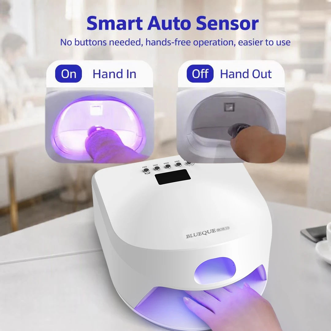 57LED High Power UV LED Nail Lamp Single Finger Toe Gel Nail Curing Light  Fast Full Hand Drying Curing Lamp for Gel Nail Polish