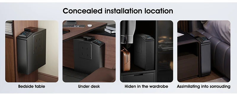 Biometric Gun Safe, 4 Ways Unlock with Fingerprint, Key Access, PIN Code, Mounted Nightstand Pistol Safe and Gun Lock Box