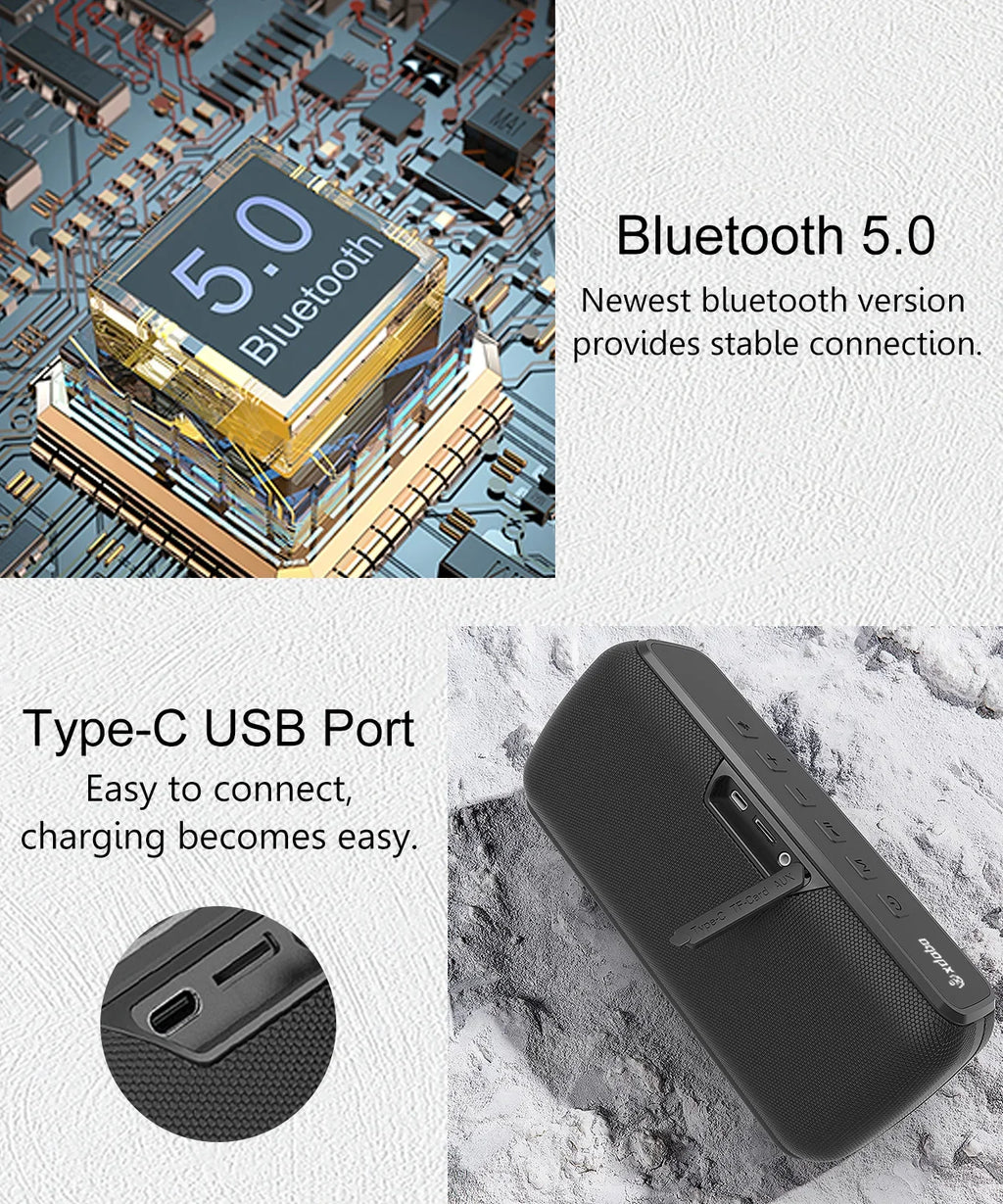 Xdobo X8 II 60W Portable Bluetooth-Compatible Speakers 6600mAh Bass Sound Box Wireless Waterproof TWS Boombox