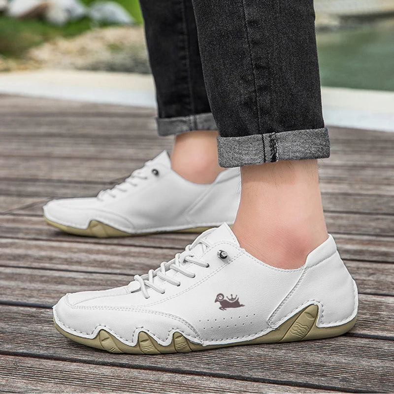 Men Casual Sneaker Leather Shoes for Men Luxury Brand Men Shoes Fashion Moccasins Man Sports Walking Footwear Motorcycle Shoes