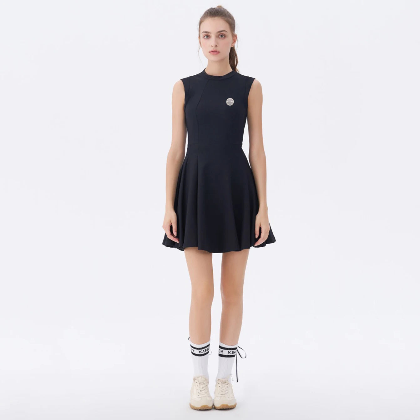 Women Golf Dress Summer Sleeveless Black Sports Dresses Outdoor Slim Fit Sexy Beige Black Outfit Women Clothing