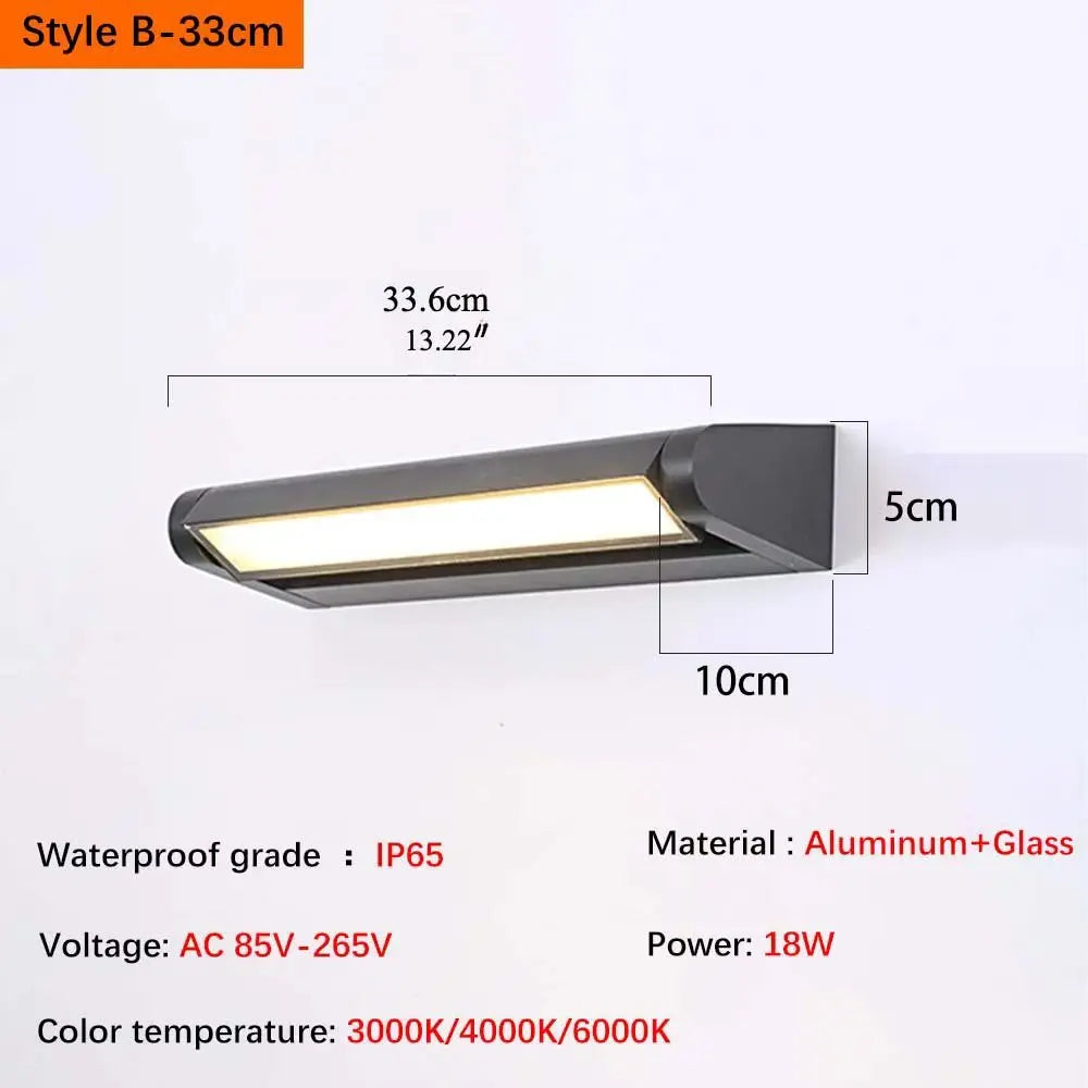 Adjustable angle outdoor waterproof outdoor wall lamp garden wiring wall lamp simple and high-end aluminum wall lamp